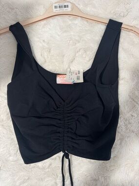 Black Tank Top with Tie Front